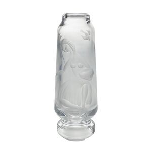 Koċica Rogaška Contemporary Post-Modern Crystal “Woman Feeding Birds” Vase 9”